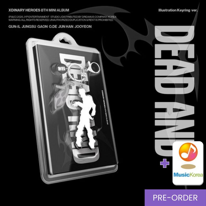 {PRE-ORDER} Xdinary Heroes - 8th Mini Album [DEAD AND] (Illustration Keyring Ver.) + MusicKorea Photocard